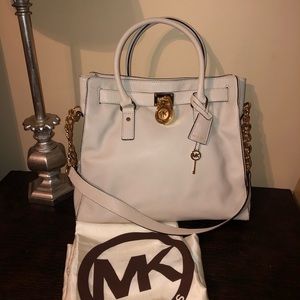 Michael Kors Large Ivory & Gold Hamilton NWOT
